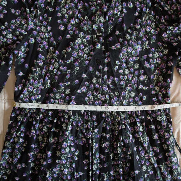 Black and Blue Lavanda Moody Floral Print Long Sleeve Dress - Picture 5 of 9